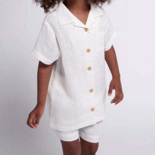 CHILDREN'S SHORT WHITE PAJAMAS