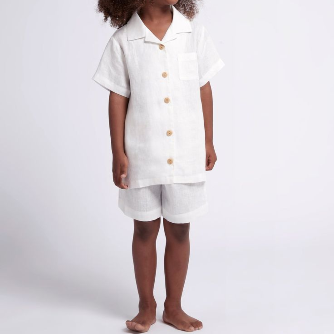 CHILDREN'S SHORT WHITE PAJAMAS